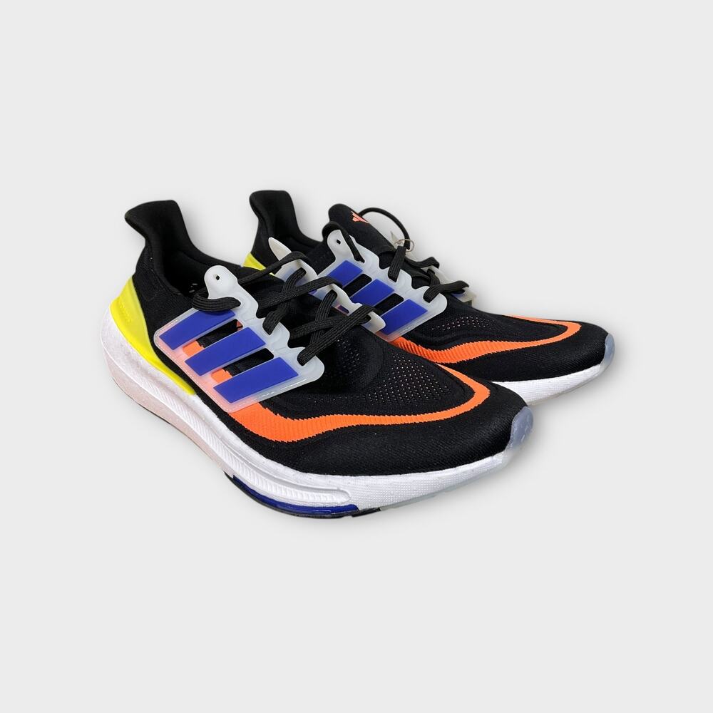 adidas Men's Ultraboost Light Running Shoe (Black/Lucid Blue/Yellow, US 11)